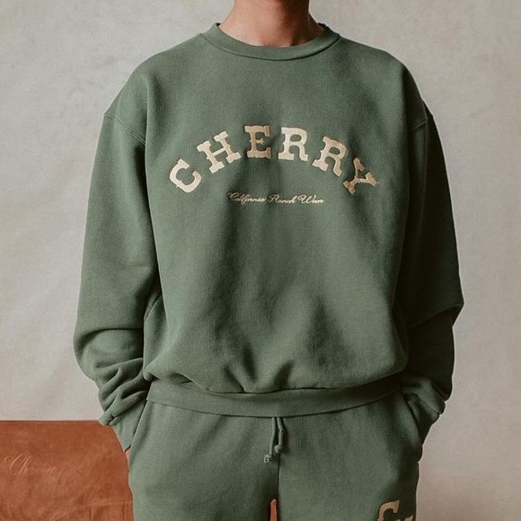 NWOT Cherry LA California Ranch Wear green sweatshirt - Picture 3 of 10